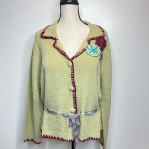 Vintage J. Jill Lime Green Sweater Size Large